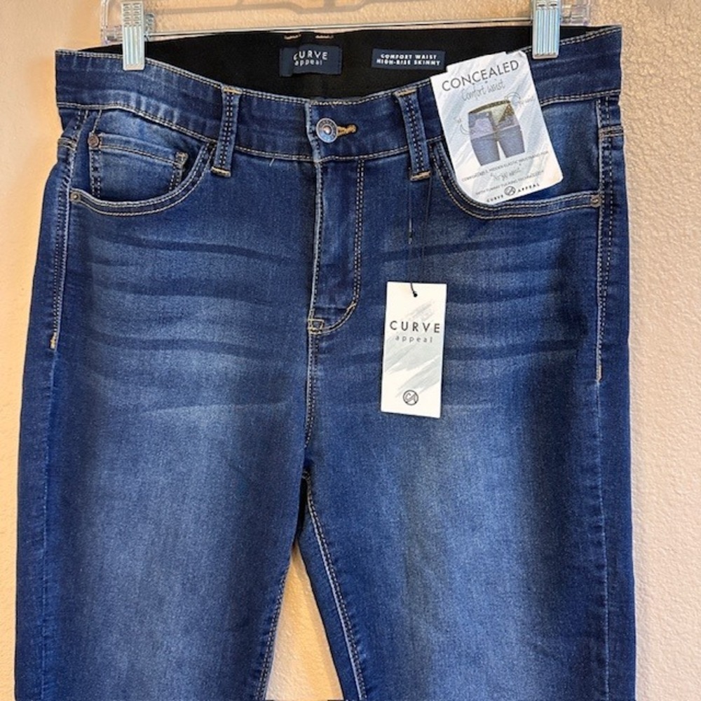 NWT Curve Appeal Women's Comfort Waist High Rise Skinny Stretch Jeans 10/30 - Picture 3 of 8